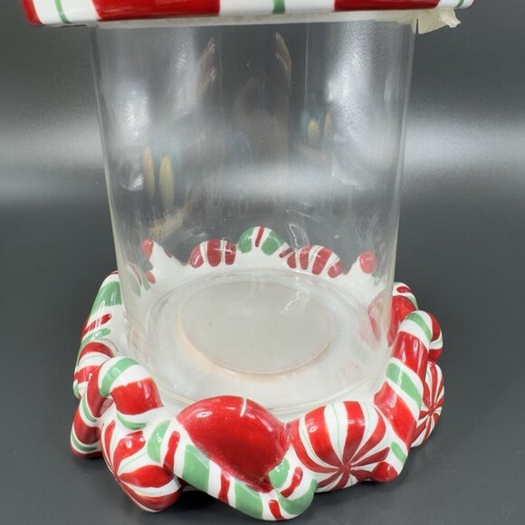 ST NICHOLAS SQUARE Candy Greetings Ceramic Candy Dish Canister Jar Container VTG - Picture 11 of 14